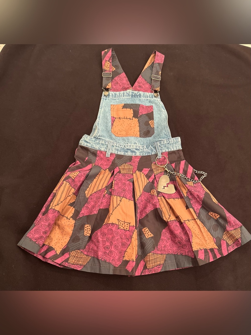 Disney Her Universe Nightmare Before Christmas Patchwork Overall Dress Jumper SM